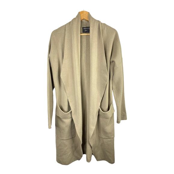 Twelve Love Womens size Small Long Line Open Cardigan Tan Beige Vanilla Girl - Picture 1 of 12